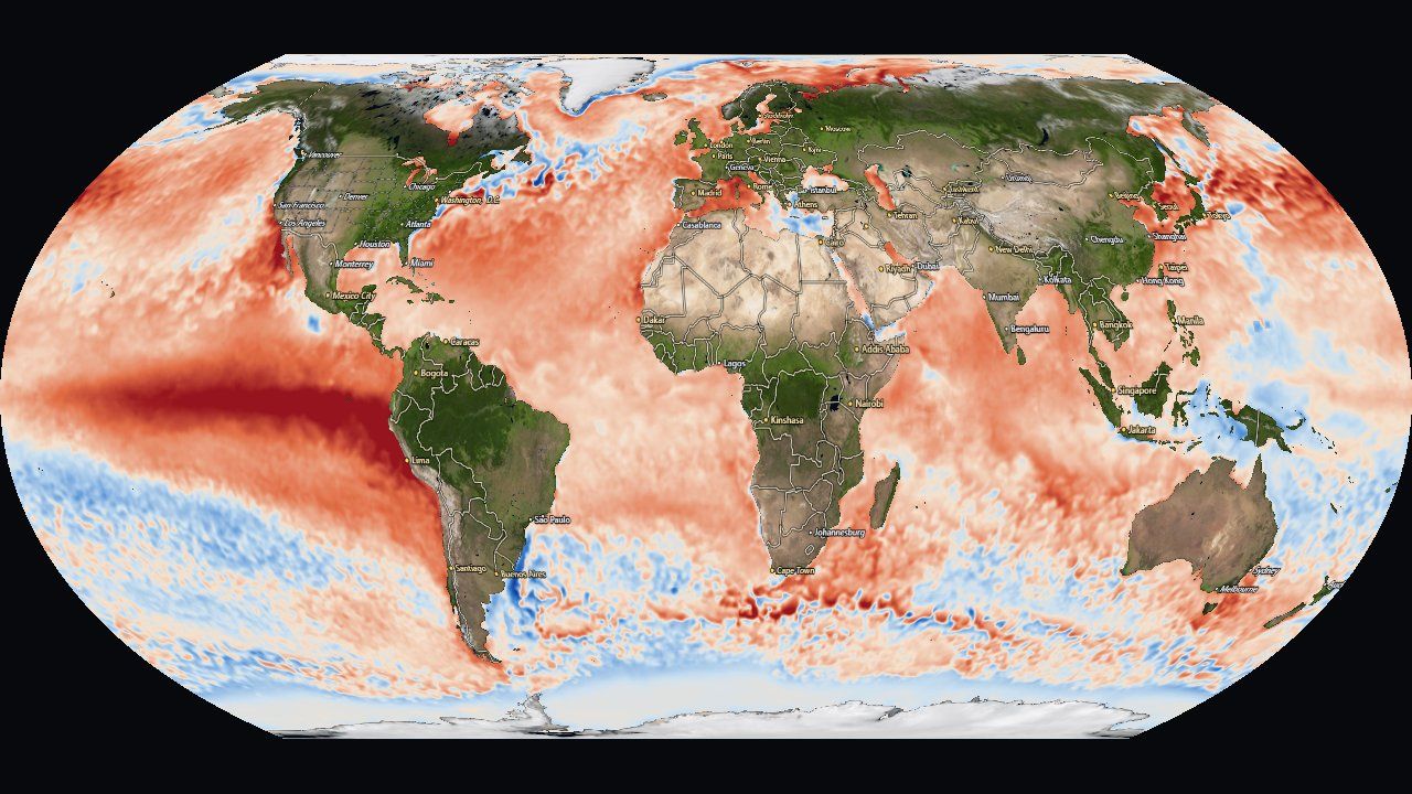 SST anomaly on the Equal Earth projection