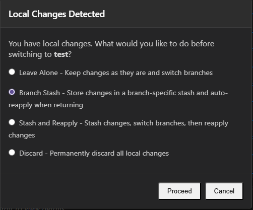 Uncommitted Changes